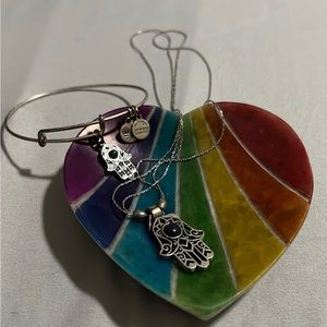 Alex and Ani Hamsa hand pendant necklace and bracelet